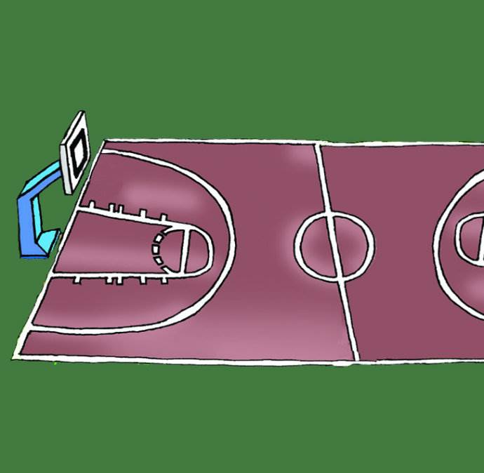 篮球场手绘 简单图片