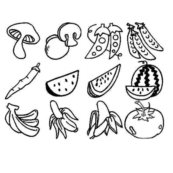 幼儿学简笔画蔬菜,简单画西蓝花,胡萝卜,玉米和洋葱和涂色这是一组简