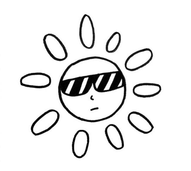 小太阳简笔画 手绘图图片