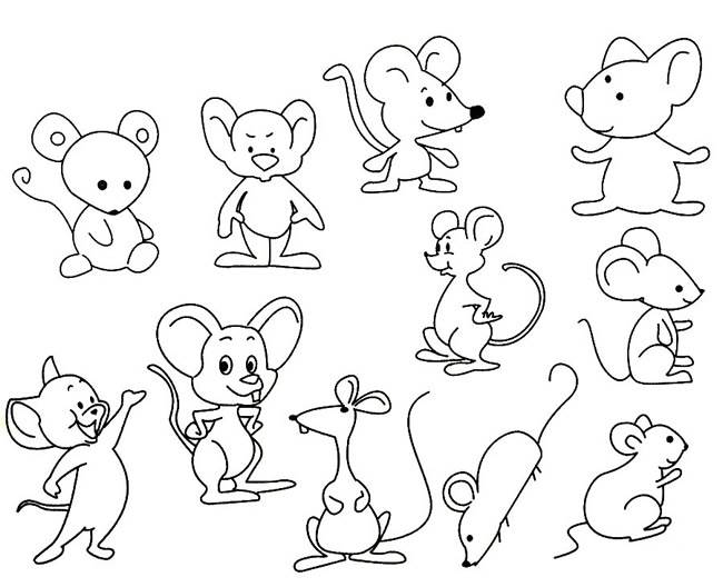 动物简笔画老鼠画画图片