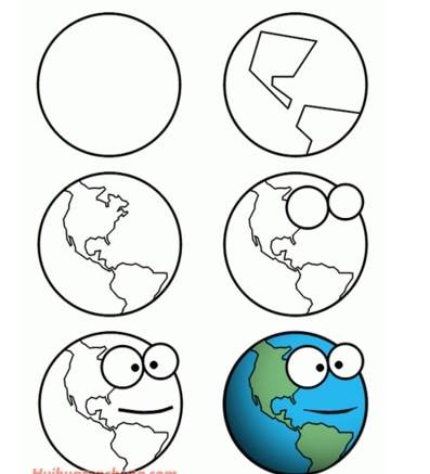 卡通地球简笔画世界地球日简笔画图片大全这是一组地球图片简笔画的