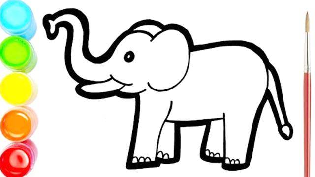 简笔画画大象简单画法图片