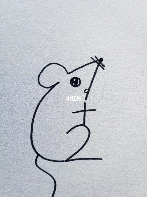 鼠年邮票简笔画图片