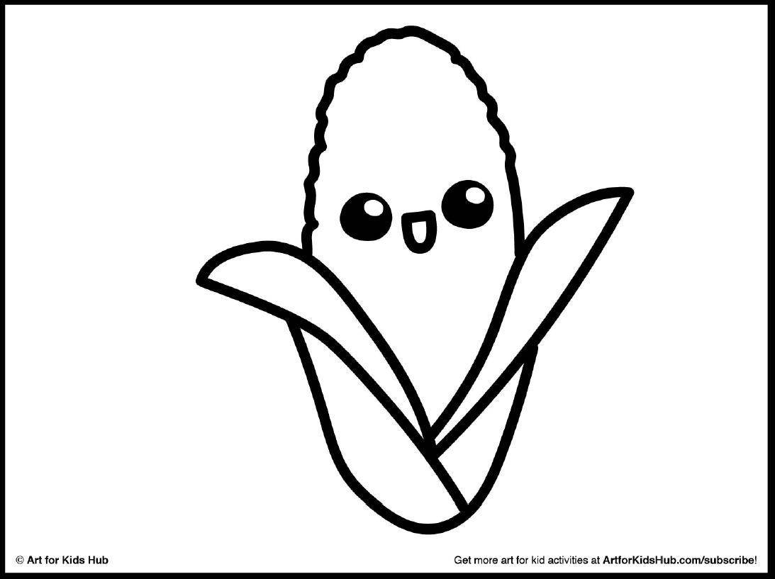 玉米的简笔画 玉米怎么画图片-蔬菜简笔画-欣欣简笔画