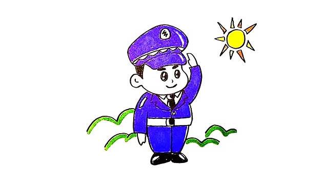 我的梦想简笔画 警察图片