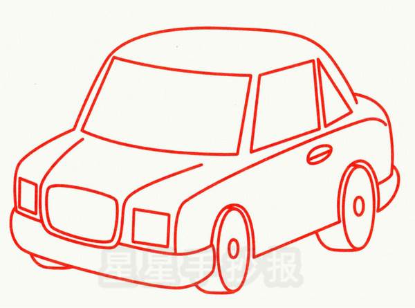 轿车的简笔画简单图片
