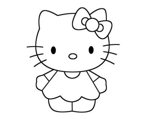 kitty猫简笔画画法图片