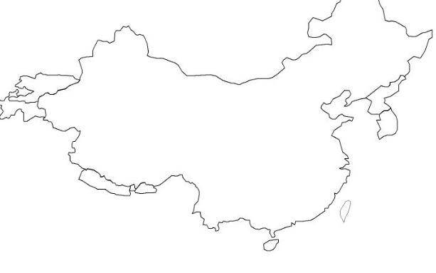 中国疆域轮廓图简图图片