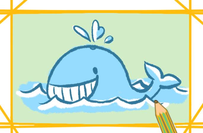 大鲸鱼简笔画可爱图片