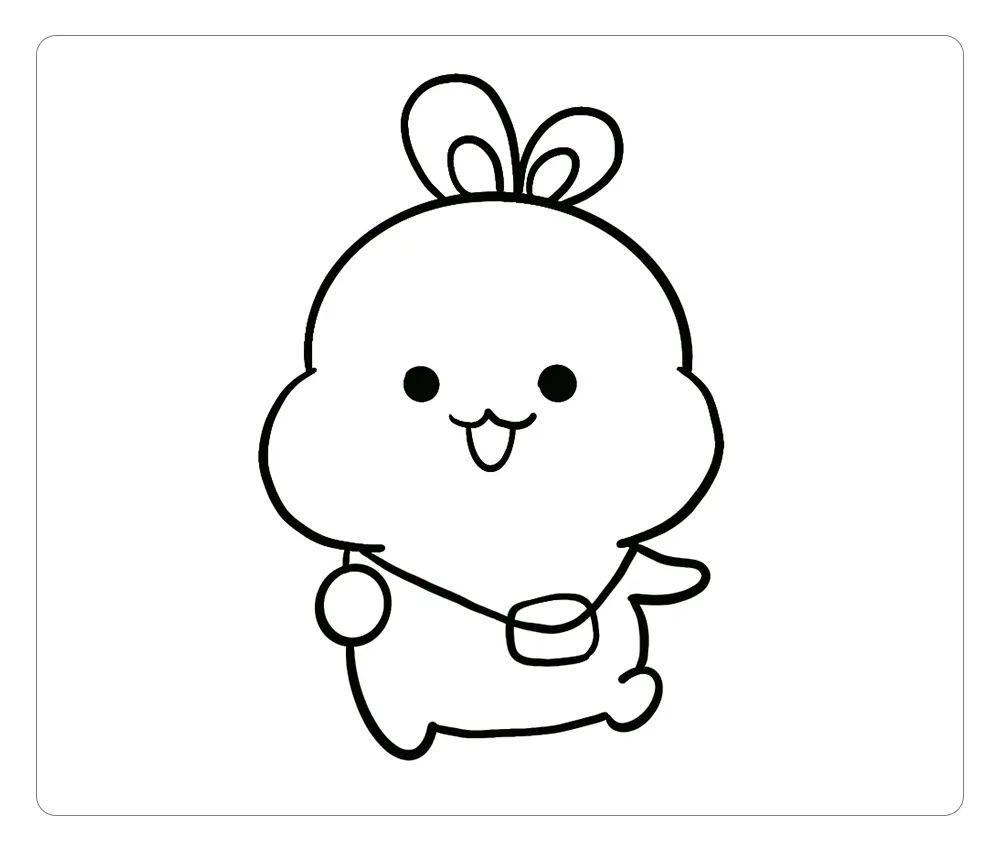 画可爱的小白兔一只图片