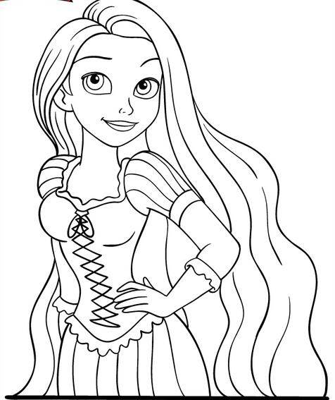 手绘迪士尼长发公主和变色龙,q版的很可爱长发公主迪士尼公主简笔画