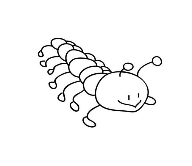 蜈蚣的简笔画简单图片