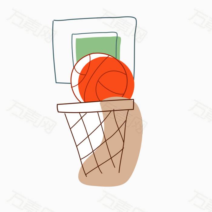 篮球篮筐简笔画图片
