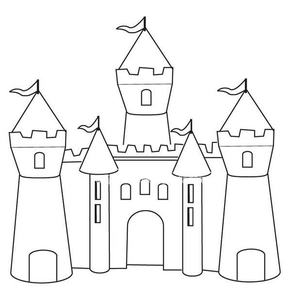 童话城堡简笔画 一年级童话城堡简笔画