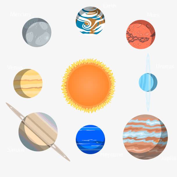 太阳系图片简笔画彩色图片