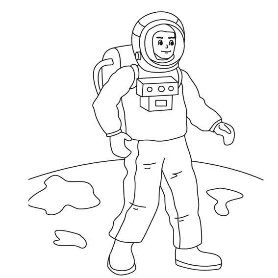 宇航员太空漫步简笔画图片