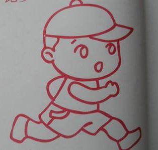跑步的小男孩简笔画图片