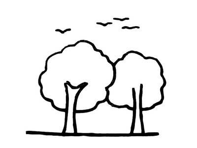 茂盛的树简笔画图片