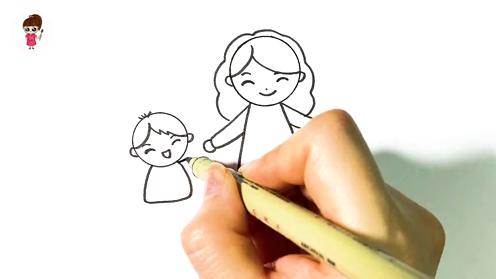 一步一步教你画,温馨漂亮的母亲节简笔画