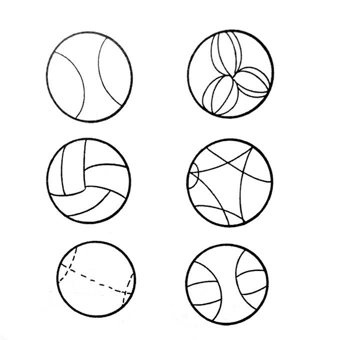 简笔画球类 简单图片