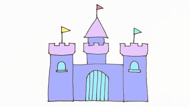 画城堡简笔画童话图片