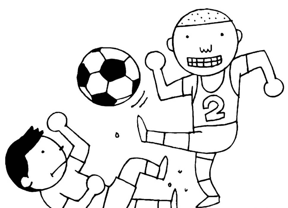 踢足球的小男孩简笔画 踢足球的小男孩简笔画彩色