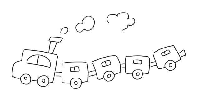 玩具火车简笔画 简单图片