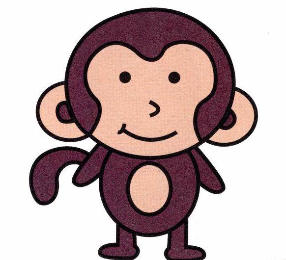 猴子头像简笔画彩色图片