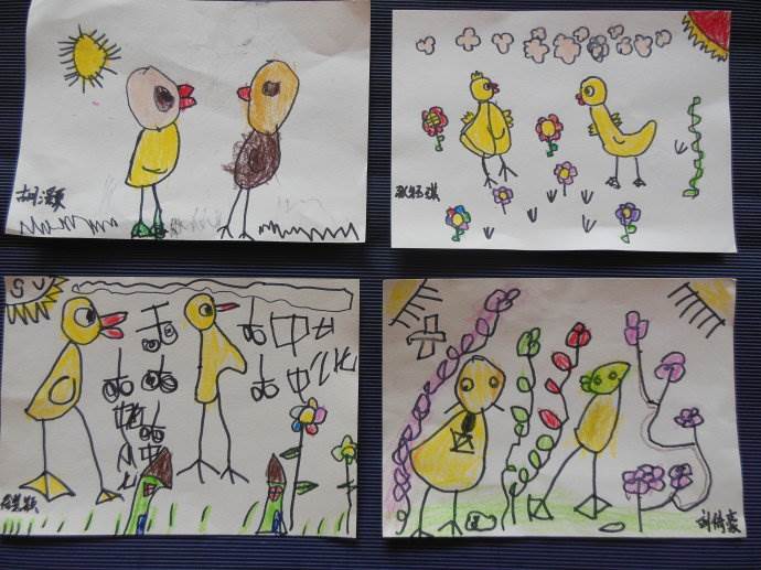 小鸭子和小鸡简笔画图片