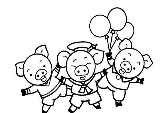 三只小猪简笔画 三只小猪简笔画最简单