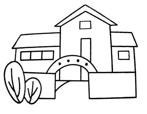 房子卡通简笔画幼儿园图片