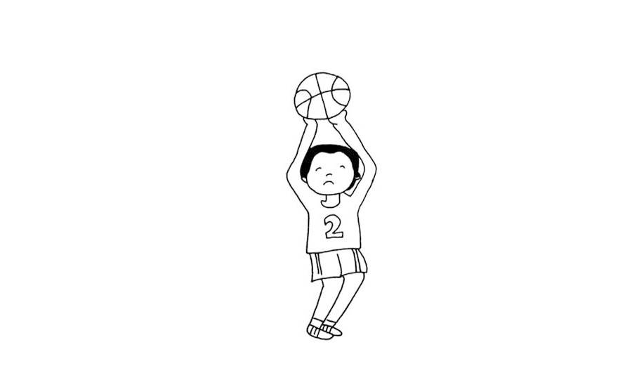 篮球运动员卡通简笔画图片