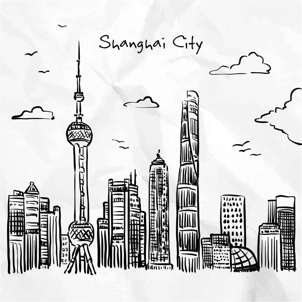 上海城市简笔画画图片
