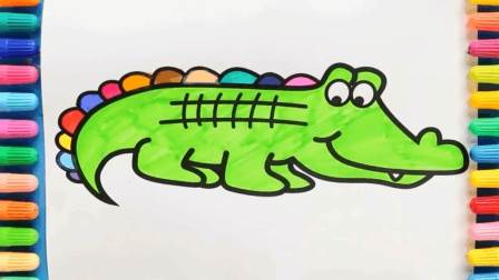 动物简笔画步骤图片大全三【简笔画】小鳄鱼小学生卡通鳄鱼简笔画图片