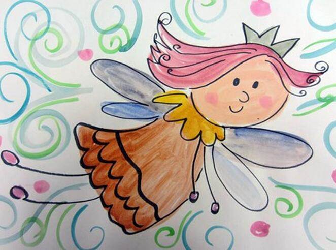 二年级8岁画公主仙子图片