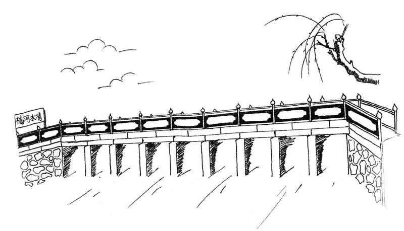 赵州桥的画简单图片