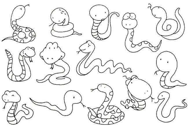 儿童画蛇简单画法图片