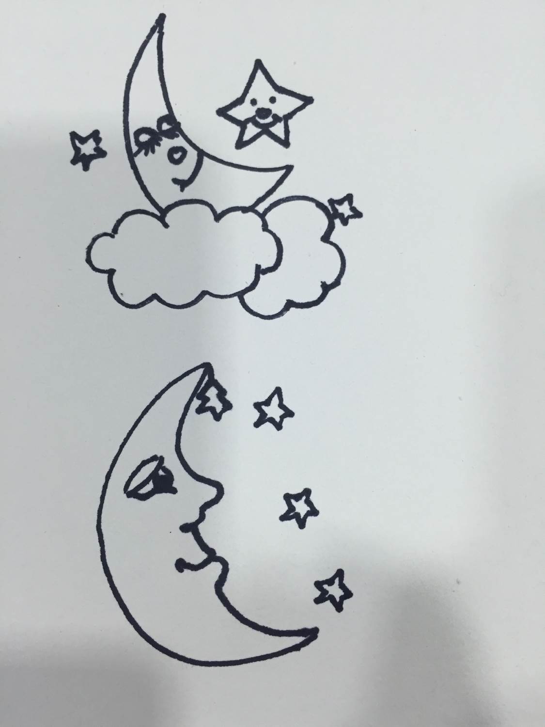 儿童4～6岁简笔画 简笔画月亮的画法图解💛巧艺网