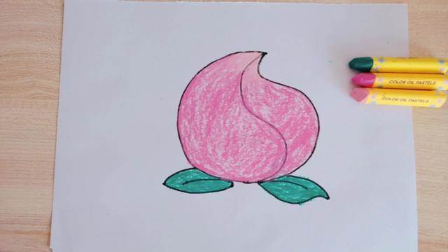 儿童画桃子图片简单画图片