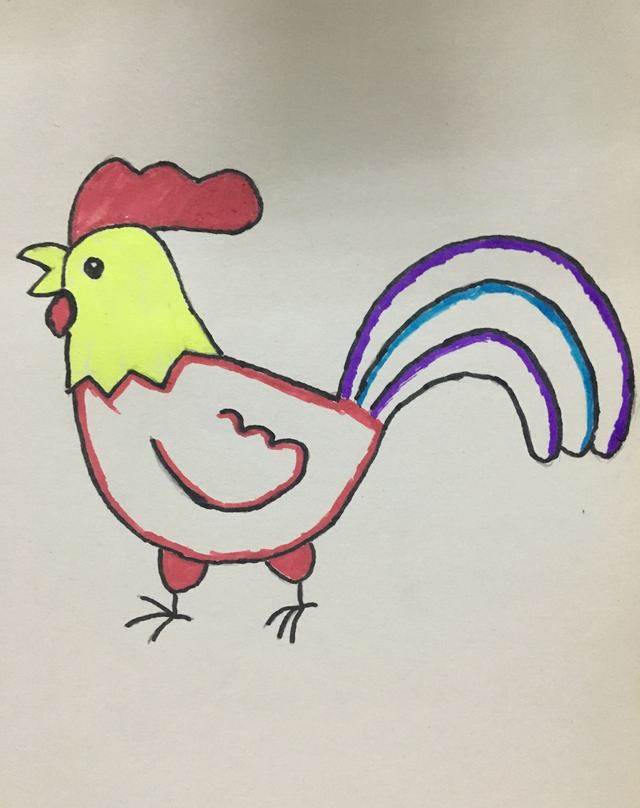如何画公鸡简笔画步骤图片