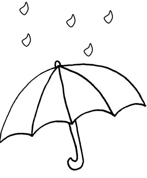 雨伞简笔画图片黑白图片