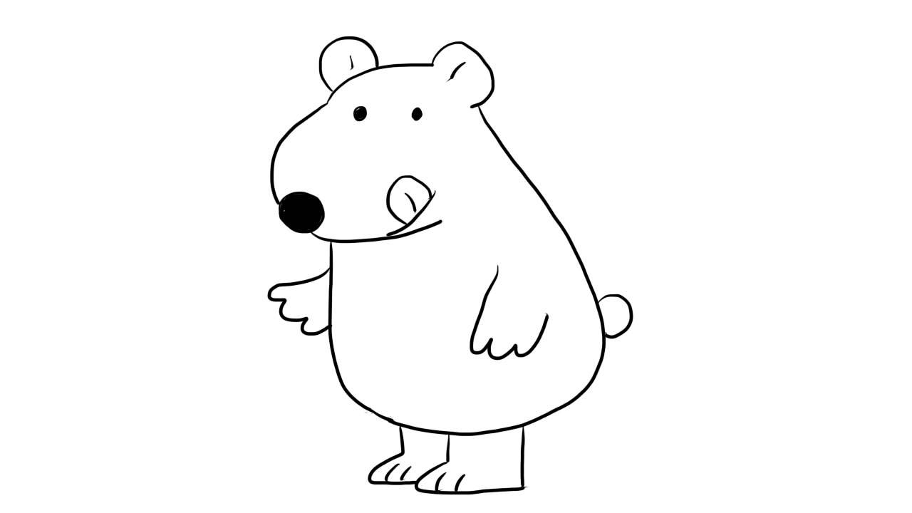 北极熊动物简笔画图片