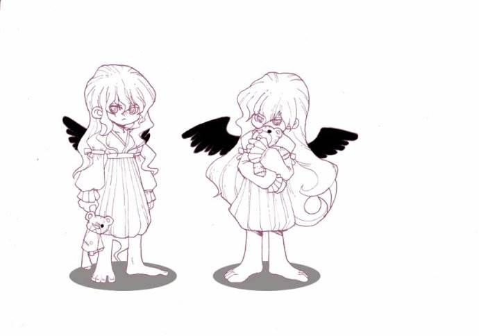 小天使和小恶魔简笔画图片