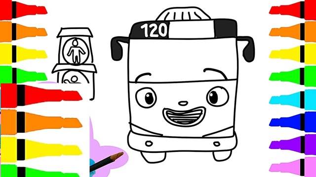 公共汽车怎么画简单图片