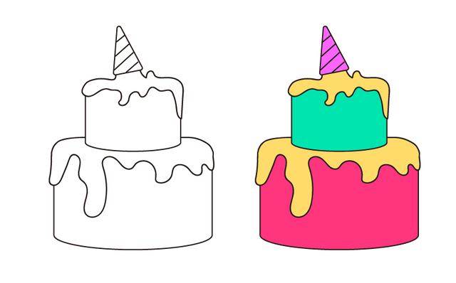 生日蛋糕简笔画 生日蛋糕简笔画可爱