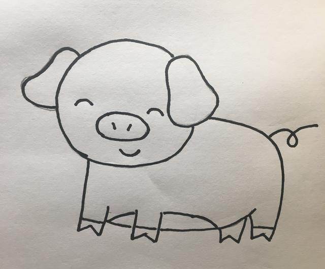 猪 可爱 动漫简笔画图片