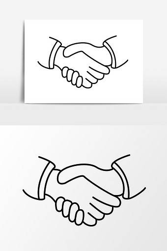 团结握手简笔画图片