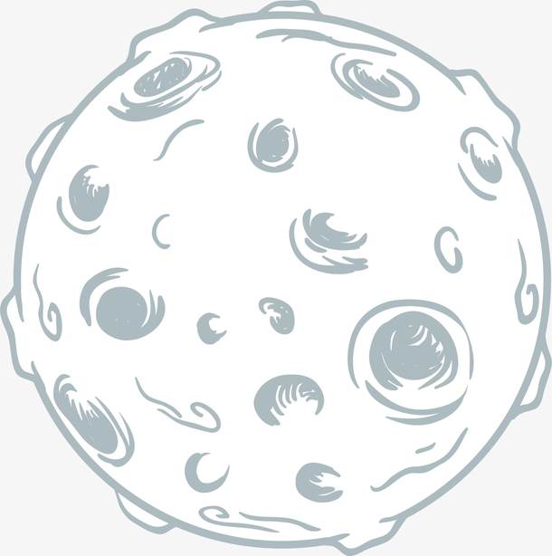 月球表面怎么画简笔画图片