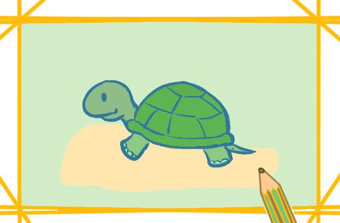 鱼缸里的小乌龟简笔画图片
