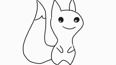 动物幼儿亲子简笔画之可爱的小松鼠宝宝轻松学画画松鼠图片简笔画涂色
